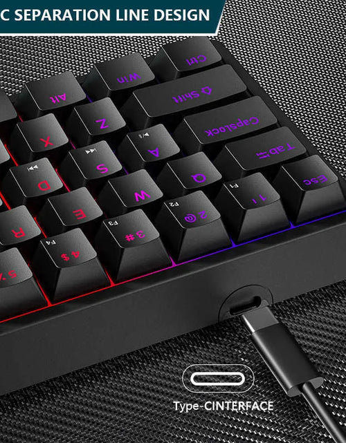 Load image into Gallery viewer, Keyboards 61 Keys 60% Mini Gaming Mechanical Keyboard RGB Hotswap Type-C Wired Gaming Keyboards Ergonomics Keyboard PBT Keycaps for Gamer T230215
