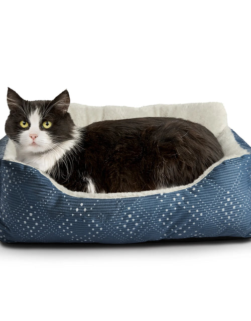 Load image into Gallery viewer, Puppy Dog Bed, Plush Bolster Dog for Small Dogs, Small, 21" X 17", Blue
