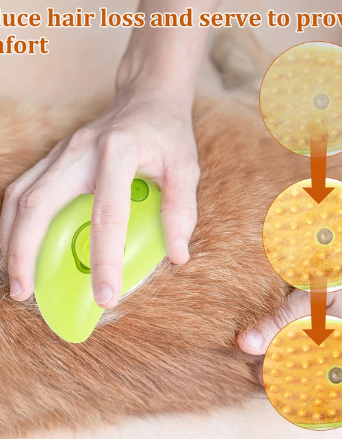 Load image into Gallery viewer, 3 in 1 Steamy Cat Brush,Cat Steam Brush for Massage Removing Tangled Loose Hair,Self Cleaning Steam Cat Grooming Brush,Misting Spray Cat Brush for Shedding with Water Tank,Green
