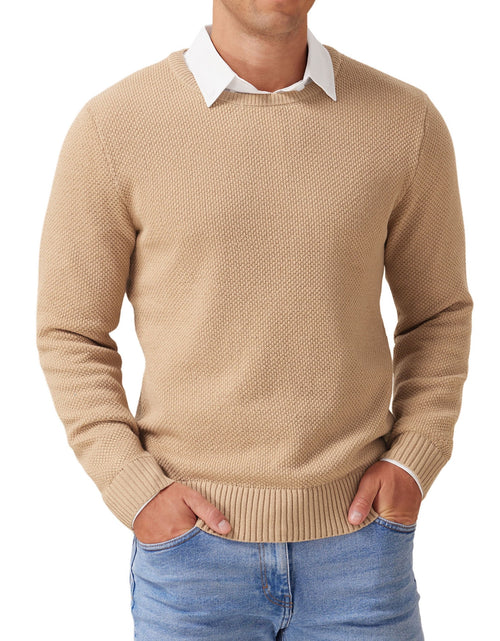 Load image into Gallery viewer, Mens Pullover Sweater Soft Lightweight Casual Classic Crewneck Knitwear Sweaters with Ribbing Edge
