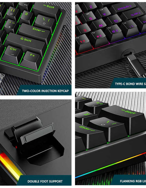 Load image into Gallery viewer, Keyboards 61 Keys 60% Mini Gaming Mechanical Keyboard RGB Hotswap Type-C Wired Gaming Keyboards Ergonomics Keyboard PBT Keycaps for Gamer T230215
