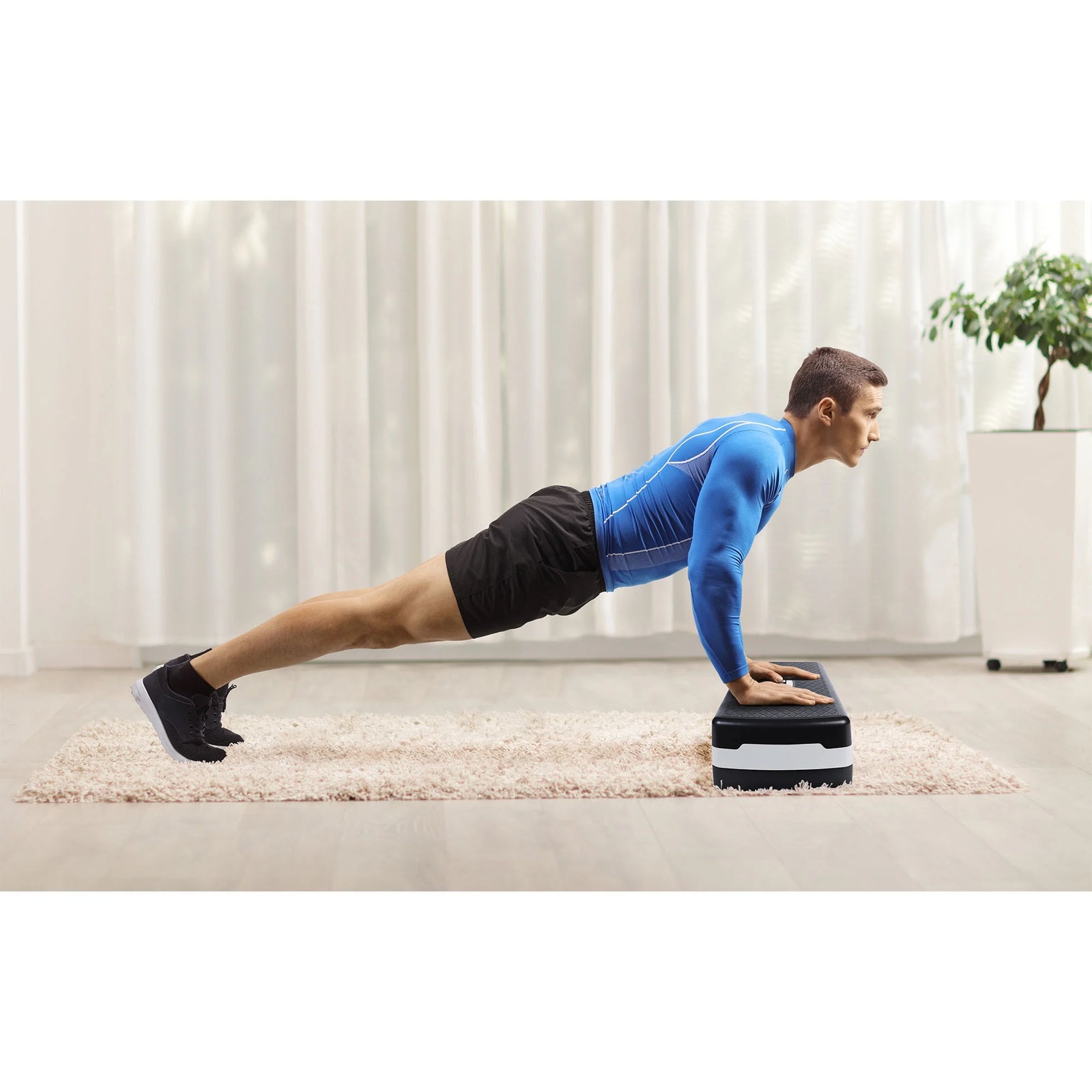 Aerobic Step Platform Exercise Fitness Equipment W/ Adjustable Height