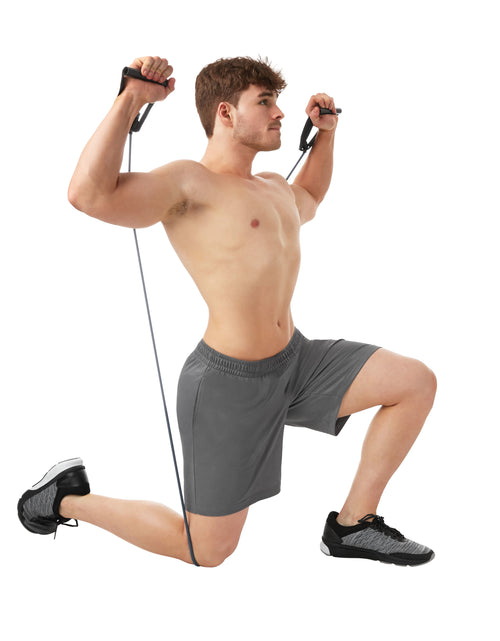 Load image into Gallery viewer, Home Gym Kit, Includes Resistance Tube, Ab Wheel, Jump Rope and Push-Up Bars
